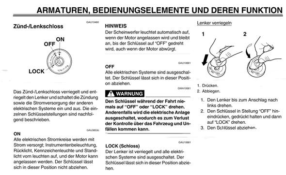Lenker vom Moped abschließen - (Yamaha, Lenkradschloss, WR125)