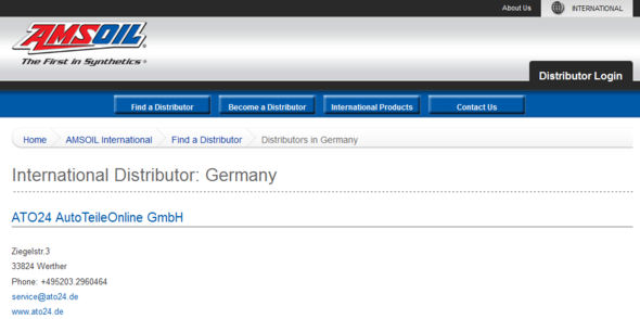 Amsoil International Distributor Germany - (Deutschland, Importeur, Amsoil)