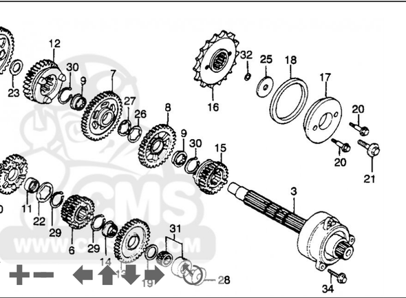 Getriebeabgangswelle - (Motor, Kette, Getriebe)